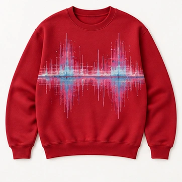 Candy Frequency Crewneck in Red, front view